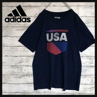アディダス(adidas)の【人気Ｌサイズ】アディダス　USAプリントTシャツ　袖ロゴ　K287(Tシャツ/カットソー(半袖/袖なし))