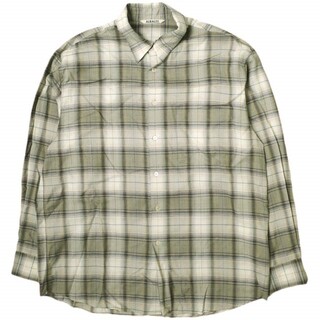 オーラリー(AURALEE)のAURALEE オーラリー 23AW 日本製 Super Light Wool Check Shirt スーパーライトウールチェックシャツ A23AS01LC 5 Light Brown Check 長袖 トップス【中古】【AURALEE】(シャツ)