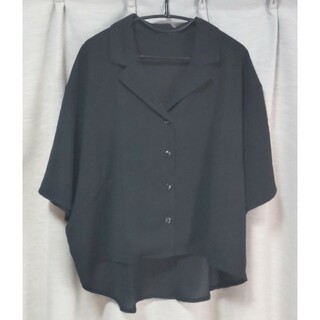 ブラック テーラードシャツ(シャツ/ブラウス(半袖/袖なし))