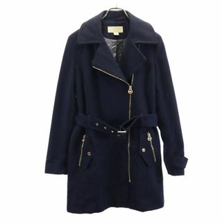 マイケルコース(Michael Kors)のマイケルコース ウールコート M ネイビー Michael Kors ウエストベルト レディース(その他)