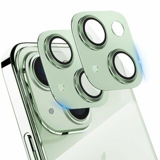 【色: ライトグリーン】SUPTMAX ガラスフィルム iPhone15 iPh(その他)