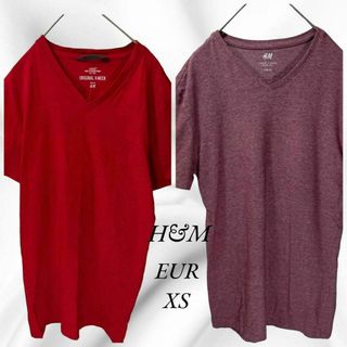 H&M - 【2枚セット】H&M メンズ　VネックTシャツ　EUR XS