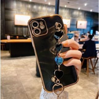 【ラスト１点】 スマートフォン カバー 黒色 iPhone14 チェーン (モバイルケース/カバー)