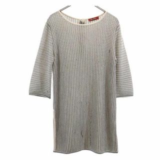 マックスマーラ(Max Mara)のマックスマーラ 総柄 7分袖 ニット チュニック 白系 MAX MARA レディース(チュニック)