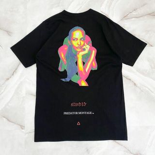 ネクサスセブン(NEXUSVII)のA13245 ネクサスⅦ アンジェリーナジョリープリントポケットT ブラック　M(Tシャツ/カットソー(半袖/袖なし))