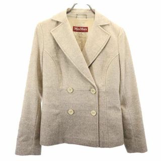 マックスマーラ ステュディオ ウールブレンド ダブル テーラードジャケット 38 グレージュ Max Mara Studio ブレザー レディース(テーラードジャケット)