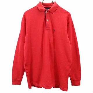 ポロバイラルフローレン 長袖 ポロシャツ L レッド系 Polo by Ralph Lauren 鹿の子 メンズ(ポロシャツ)