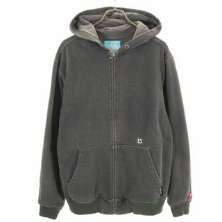 バートン(BURTON)のバートン スノーボード 長袖 スウェット ジップパーカー S グレー×グリーン BURTON メンズ(パーカー)