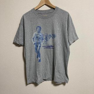 Tシャツ 古着　半袖　両面プリント　マラソン　スポーツ　グレー　L(Tシャツ/カットソー(半袖/袖なし))