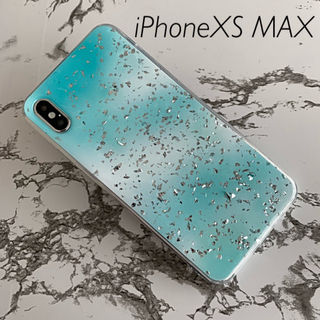 iPhoneXS  MAX専用 ケースカバー ホログラムブルー