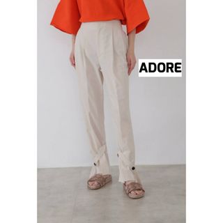 ADORE - ADORE アドーア ハイツイストレーヨンベルテッドヘムタックパンツ ベージュ