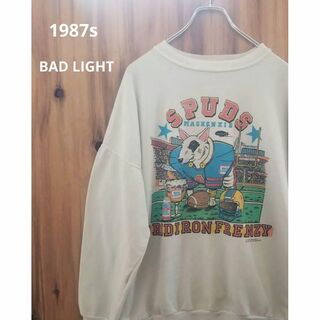 レア1987's バド犬 プリントスエットBAD LIGHT USA製(スウェット)