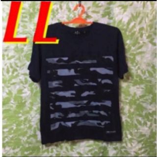 LL☆BEE STYLES★迷彩柄/ボーダー柄★メンズプリントTシャツ★ネイビー(Tシャツ/カットソー(半袖/袖なし))