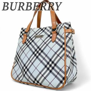 BURBERRY BLUE LABEL - バーバリー ブルーレーベル ハンドバッグ ノバチェック 手提げ 水色 ブラウン