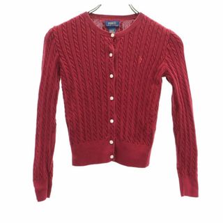 ポロラルフローレン(POLO RALPH LAUREN)のポロラルフローレン コットン 長袖 ニット カーディガン 45514 ボルドー POLO RALPH LAUREN キッズ(カーディガン)