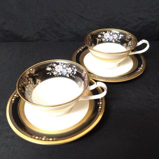 ノリタケ(Noritake)の未使用　ノリタケ　イブニングマジェスティ　ティーカップ&ソーサー2客(グラス/カップ)