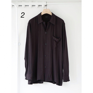 コモリ(COMOLI)の24SS comoli コモリ レーヨンオープンカラーシャツ　ブラック　2 新品(シャツ)