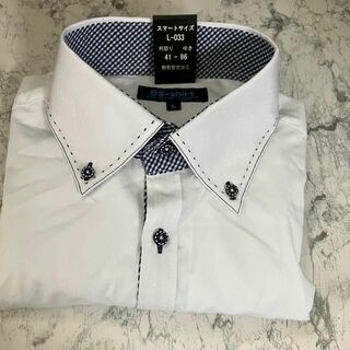 ビジネスシャツ メンズ L 衿廻り41 オシャレ ドット(シャツ)