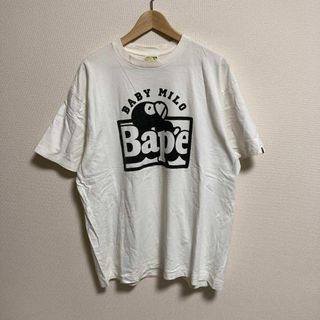 アベイシングエイプ(A BATHING APE)のA BATHING APE エイプ Tシャツ 古着 プリント ホワイト XL(Tシャツ/カットソー(半袖/袖なし))