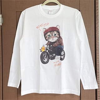 Tシャツ 猫 メンズ レディース Sサイズ 長袖 ネコ ねこ ティシャツ ロンT(Tシャツ/カットソー(七分/長袖))
