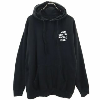 アンチソーシャルクラブ USA製 バックプリント 長袖 スウェットパーカー XL ブラック ANTI SOCIAL CLUB プルオーバー 裏起毛 メンズ(パーカー)