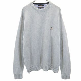 トミーヒルフィガー(TOMMY HILFIGER)のトミーヒルフィガー 長袖 セーター XL グレー TOMMY HILFIGER コットン ニット メンズ(ニット/セーター)