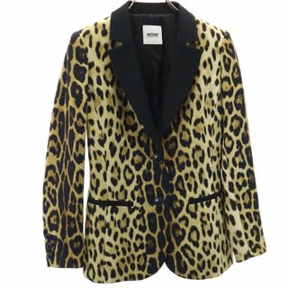 MOSCHINO - モスキーノ チープアンドシック レオパード柄 テーラードジャケット USA 6 ベージュ系×ブラック MOSCHINO CHEAP AND CHIC レディース