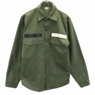 アメリカ軍 ユーティリティシャツ 長袖 ミリタリーシャツ 15 1/2×33 グリーン US ARMY メンズ(シャツ)
