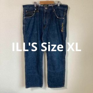 ILL'S イルズ　デニムパンツ　刺繍　アメカジ　ブルー　青　XL