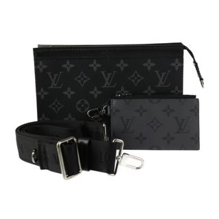 ルイヴィトン(LOUIS VUITTON)のLOUIS VUITTON ルイ ヴィトン  ガストン・ウェアラブル ウォレット ショルダーバッグ M81124   モノグラム・エクリプス リバース キャンバス ブラック グレー シルバー金具 コインケース付き ビトン 【本物保証】(ショルダーバッグ)