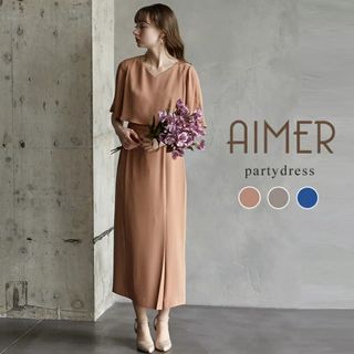 エメ(AIMER)のAimer ドレス ワンピース オレンジ(ミディアムドレス)