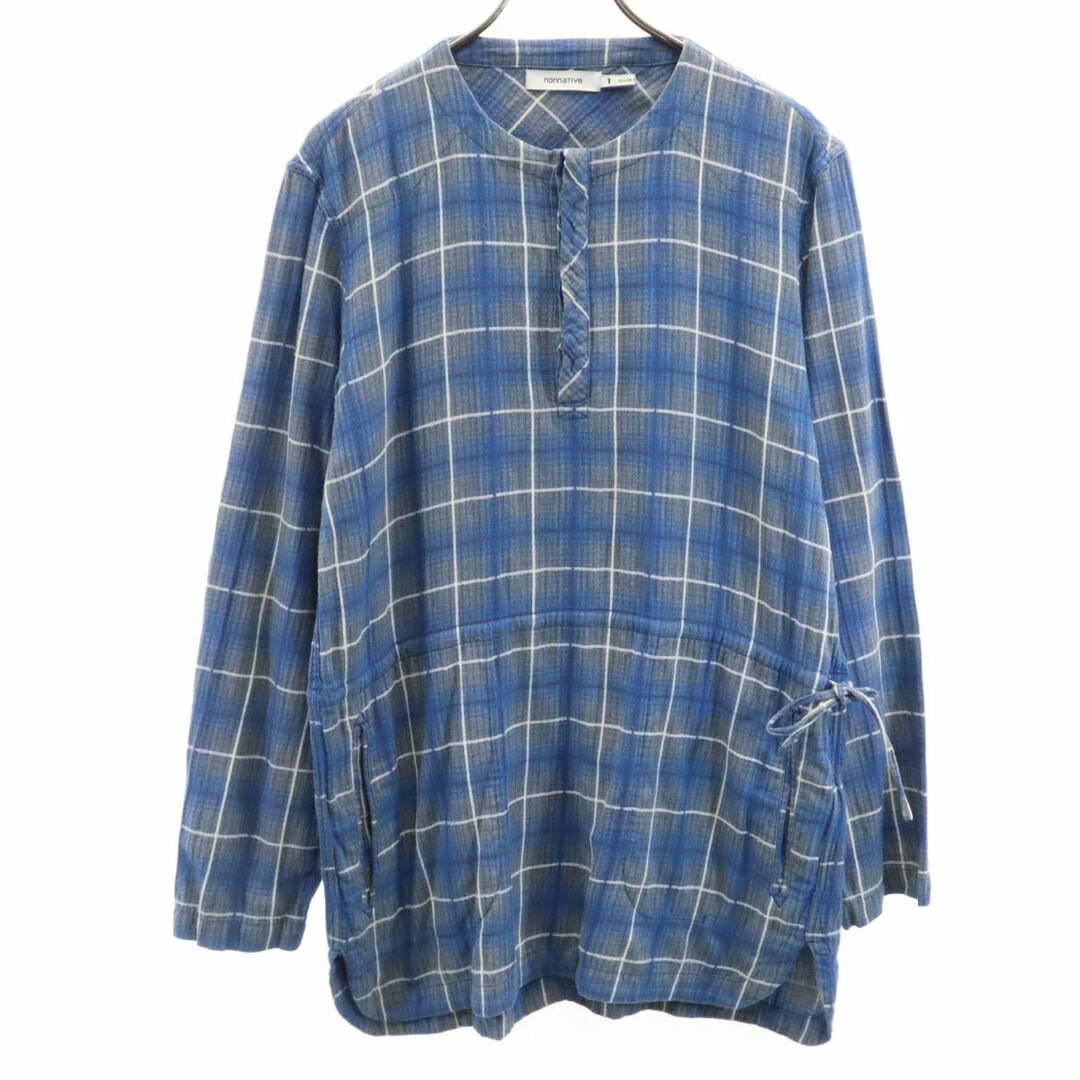nonnative - ノンネイティブ 日本製 チェック柄 長袖 ノーカラー