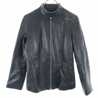 ランバン(LANVIN)のランバン シープスキン シングルライダースジャケット 40 黒 LANVIN レディース(ライダースジャケット)