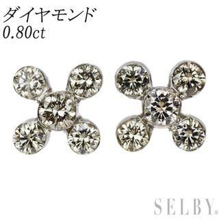 K18WG ダイヤモンド ピアス 0.80ct(ピアス)