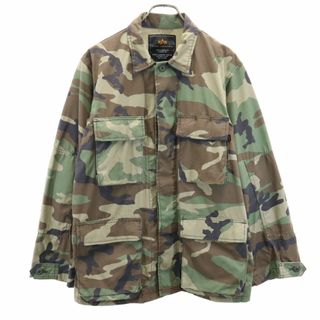 アルファインダストリーズ(ALPHA INDUSTRIES)のアルファインダストリーズ カモフラ柄 長袖 ミリタリージャケット M カーキ系 ALPHA INDUSTRIES INC ミリタリー メンズ(ミリタリージャケット)