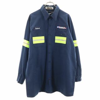 uniweave 長袖 ワークシャツ XXL ネイビー uniweave SOFTCOMFORT BIGサイズ メンズ(シャツ)