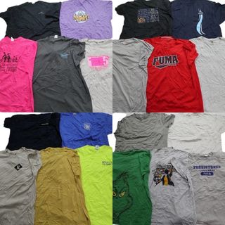 古着卸 まとめ売り カラーmix プリント 半袖Tシャツ 20枚セット (メンズ 3XL ) カレッジ風 グレー ビッグサイズ MT3716(その他)