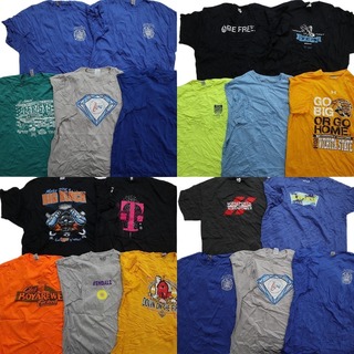 古着卸 まとめ売り カラーmix プリント 半袖Tシャツ 20枚セット (メンズ 2XL )  アンダーアーマー リーバイス ブルー MT3711(その他)