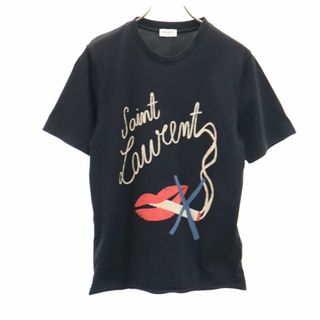 サンローラン(Saint Laurent)のサンローラン プリント 半袖 Tシャツ L ブラック SAINT LAURENT レディース(Tシャツ(半袖/袖なし))