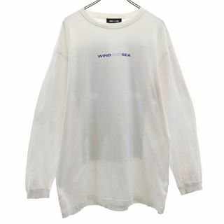 ウィンドアンドシー バックプリント 長袖 Tシャツ XL 白 WIND AND SEA ロンT メンズ(Tシャツ/カットソー(七分/長袖))