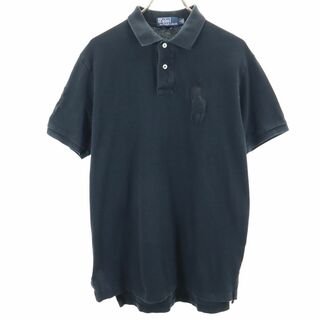 ポロバイラルフローレン ビッグポニー 半袖 ポロシャツ L ブラック系 Polo by Ralph Lauren 鹿の子 メンズ(ポロシャツ)