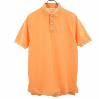 ゴールデンフリース USA製 ブルックスブラザーズ 半袖 ポロシャツ M オレンジ系 GOLDEN FLEECE Brooks Brothers 鹿の子 メンズ(ポロシャツ)