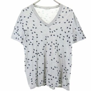 Dior - ディオール イタリア製 総柄 半袖 Vネック Tシャツ S グレー系 Dior メンズ