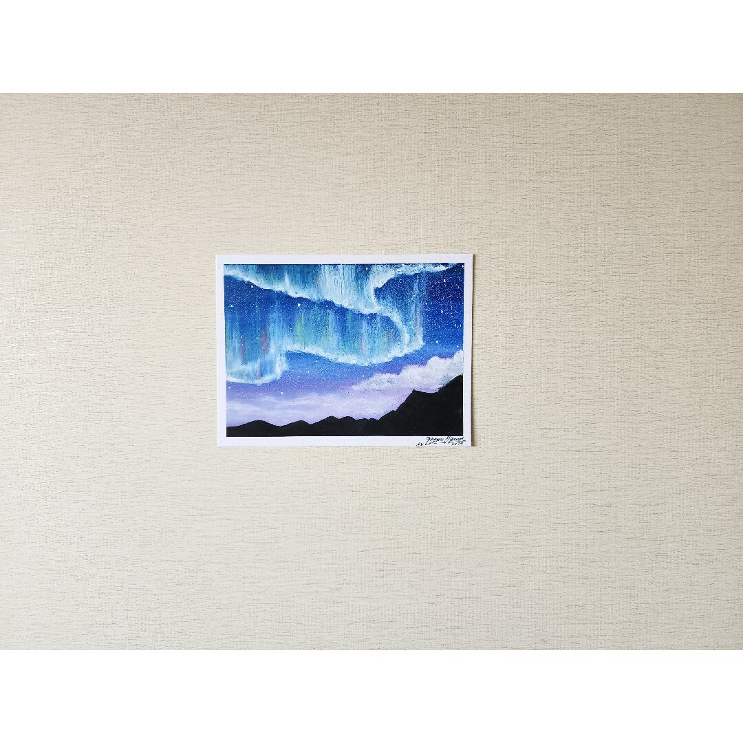 風景画 自然 オーロラ オーロラの絵 夜空 アート パステル画 星 風景画 自然 オーロラ オーロラの絵 夜空 アート パステル画 星