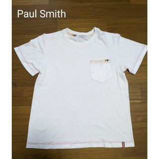 ポールスミス(Paul Smith)のPaul Smith 胸ポケット白TシャツM/ ポールスミスカットソーストライプ(Tシャツ/カットソー(半袖/袖なし))