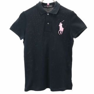 ラルフローレン(Ralph Lauren)のラルフローレン ビッグポニー 半袖 ポロシャツ M ブラック系 RALPH LAUREN 鹿の子地 レディース(ポロシャツ)