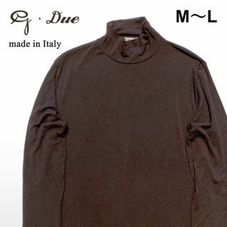 イタリア製　M　L　長袖　ハイネック　ストレッチカットソー　ジョルジョグラッティ(カットソー(長袖/七分))