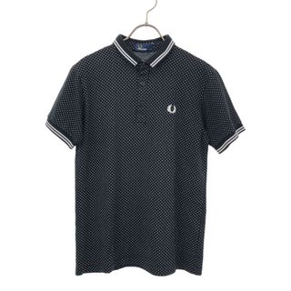 フレッドペリー(FRED PERRY)のフレッドペリー 日本製 ドット柄 半袖 ポロシャツ M ブラック FRED PERRY 鹿の子地 メンズ(ポロシャツ)