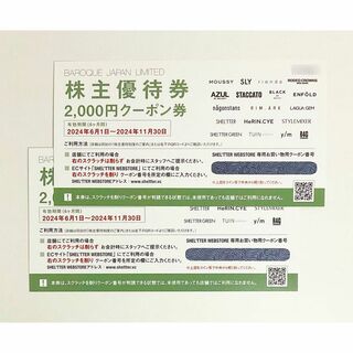 バロックジャパンリミテッド 株主優待券 4,000円分 2024年11月末