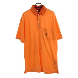 トミーヒルフィガー(TOMMY HILFIGER)のトミーヒルフィガー 90s 半袖 フラッグタグ ポロシャツ L オレンジ系 TOMMY HILFIGER 鹿の子地 オールド ヴィンテージ メンズ(ポロシャツ)